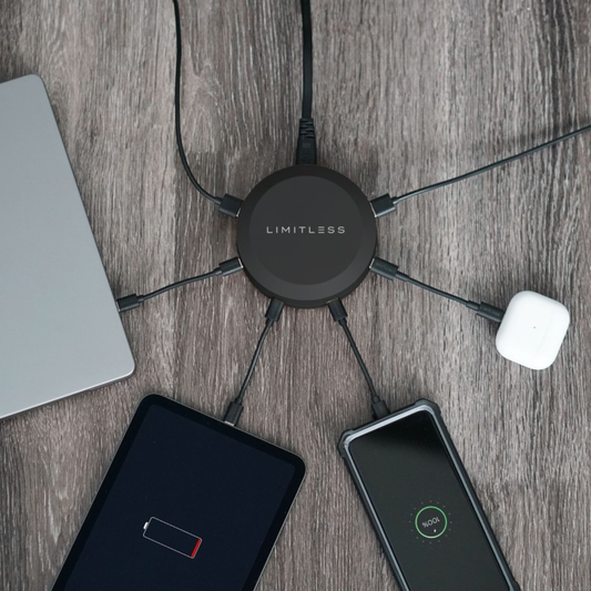 CHARGEHUB MULTI-STATION 6-PORT 65W DESKTOP CHARGING STATION - (BLACK METALLIC)