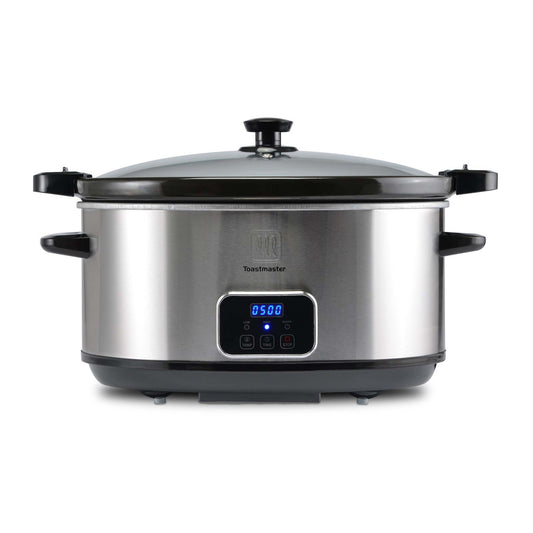 8QT PROGRAMMABLE SLOW COOKER W/ LOCKING LID BRUSHED STAINLESS