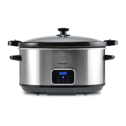 8QT PROGRAMMABLE SLOW COOKER W/ LOCKING LID BRUSHED STAINLESS