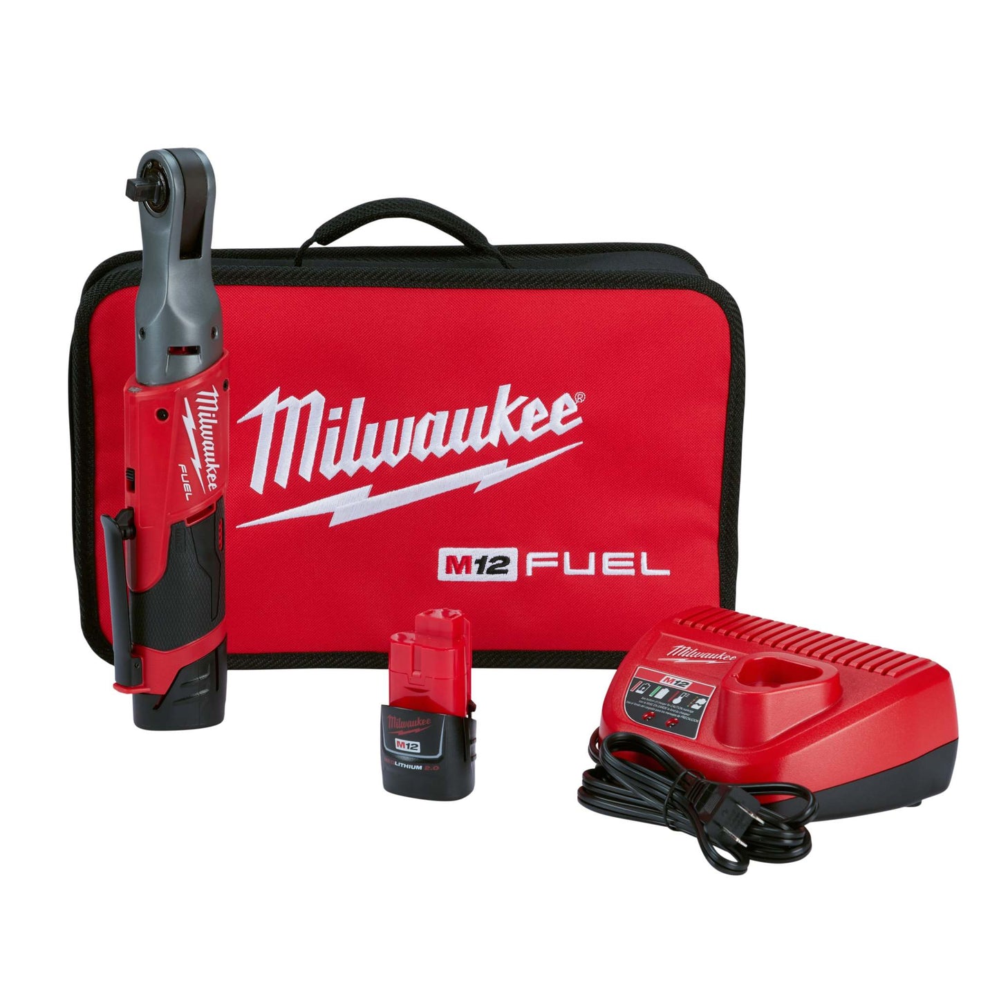 M12 FUEL 3/8" RATCHET KIT W/ 2 BATTERY PACKS