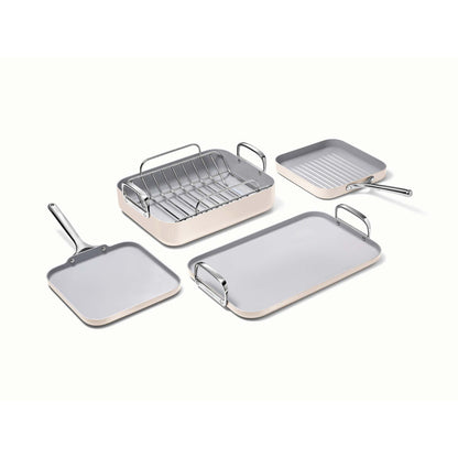 5PC SQUARE COOKWARE SET CREAM