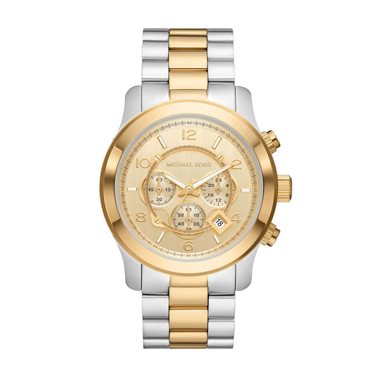 MEN'S OVERSIZED RUNWAY CHRONOGRAPH TWO-TONE STAINLES STEEL WATCH