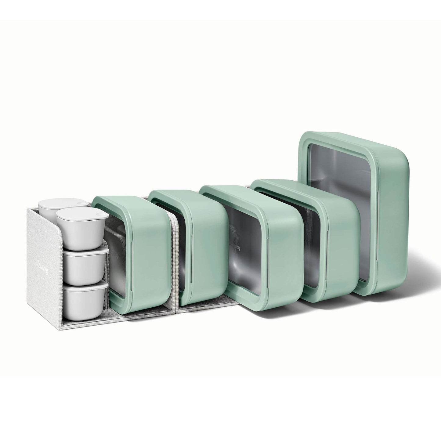 14PC GLASS FOOD STORAGE SET MIST