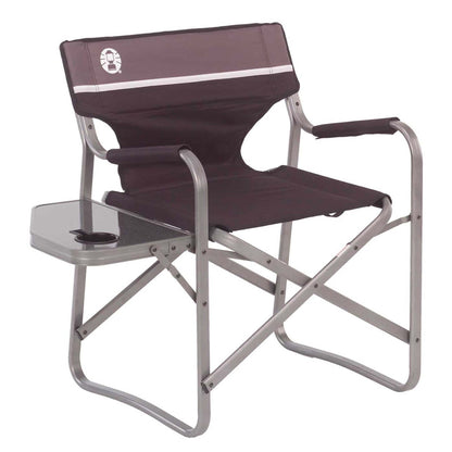 ALUMINUM DECK CHAIR W/ SIDE TABLE