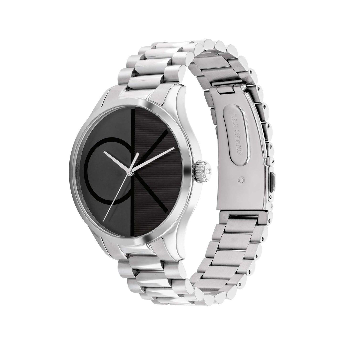 UNISEX STAINLESS STEEL WATCH CK LOGO DIAL