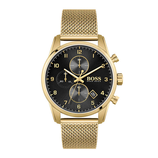 MENS SKYMASTER STAINLESS STEEL MESH WATCH