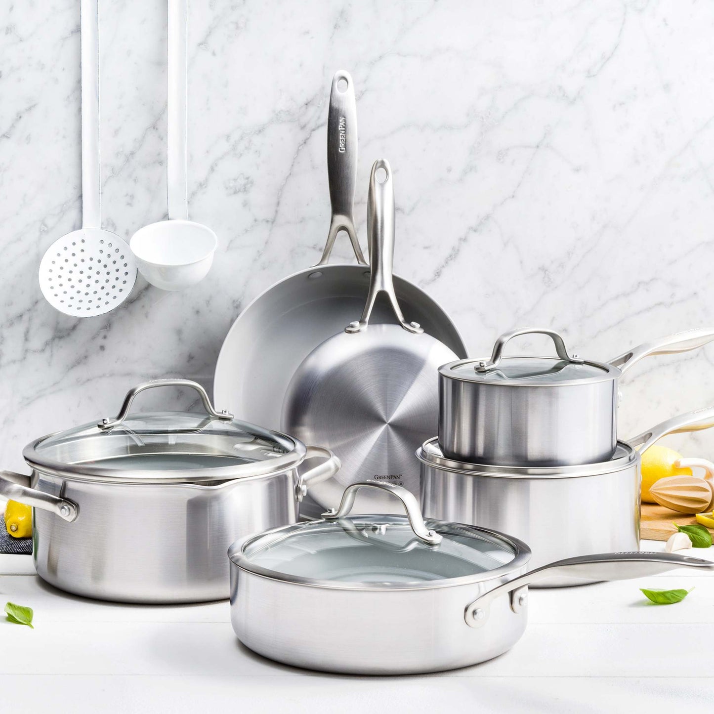 VENICE PRO 10PC 3-PLY STAINLESS STL CERAMIC NONSTICK COOKWARE SET