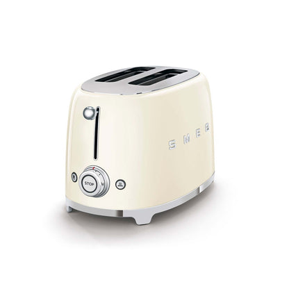 50'S RETRO-STYLE 2 SLICE TOASTER, CREAM