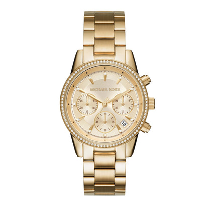 LADIES RITZ PAVE STAINLESS STEEL WATCH