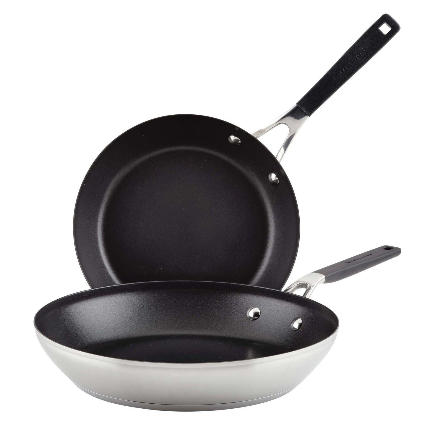 STAINLESS STEEL 2PC NONSTICK FRY PAN SET