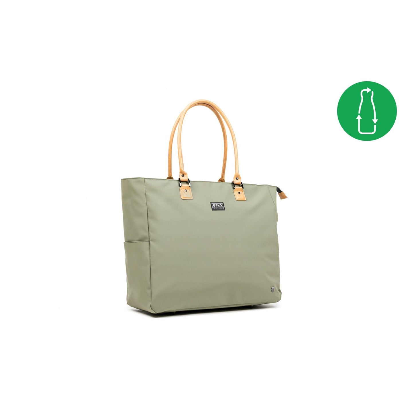 PKG ELEMENTS GEORGIAN LARGE TOTE - RECYCLED GREEN