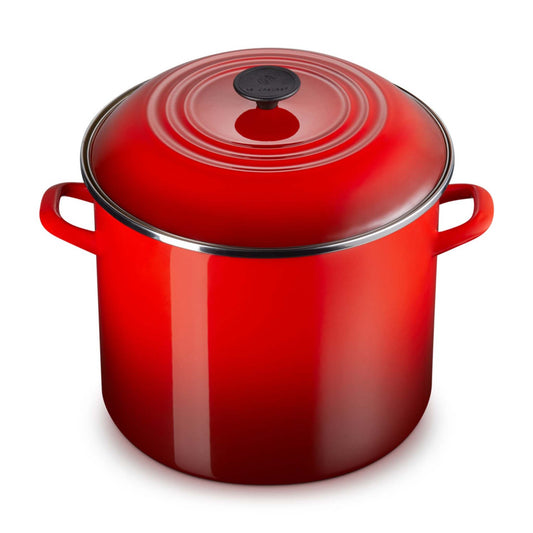 16QT ENAMEL ON STEEL COVERED STOCKPOT CERISE
