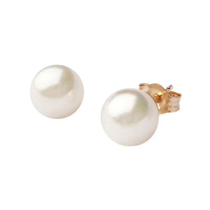 PEARL EARRINGS 9MM - WHITE