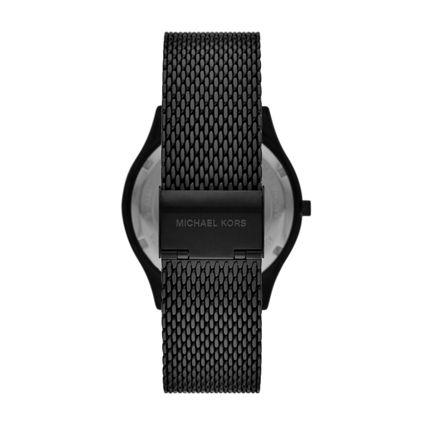 MEN'S RUNWAY ION-PLATED SS MILANESE WATCH W/ CARD CASE, DIAL