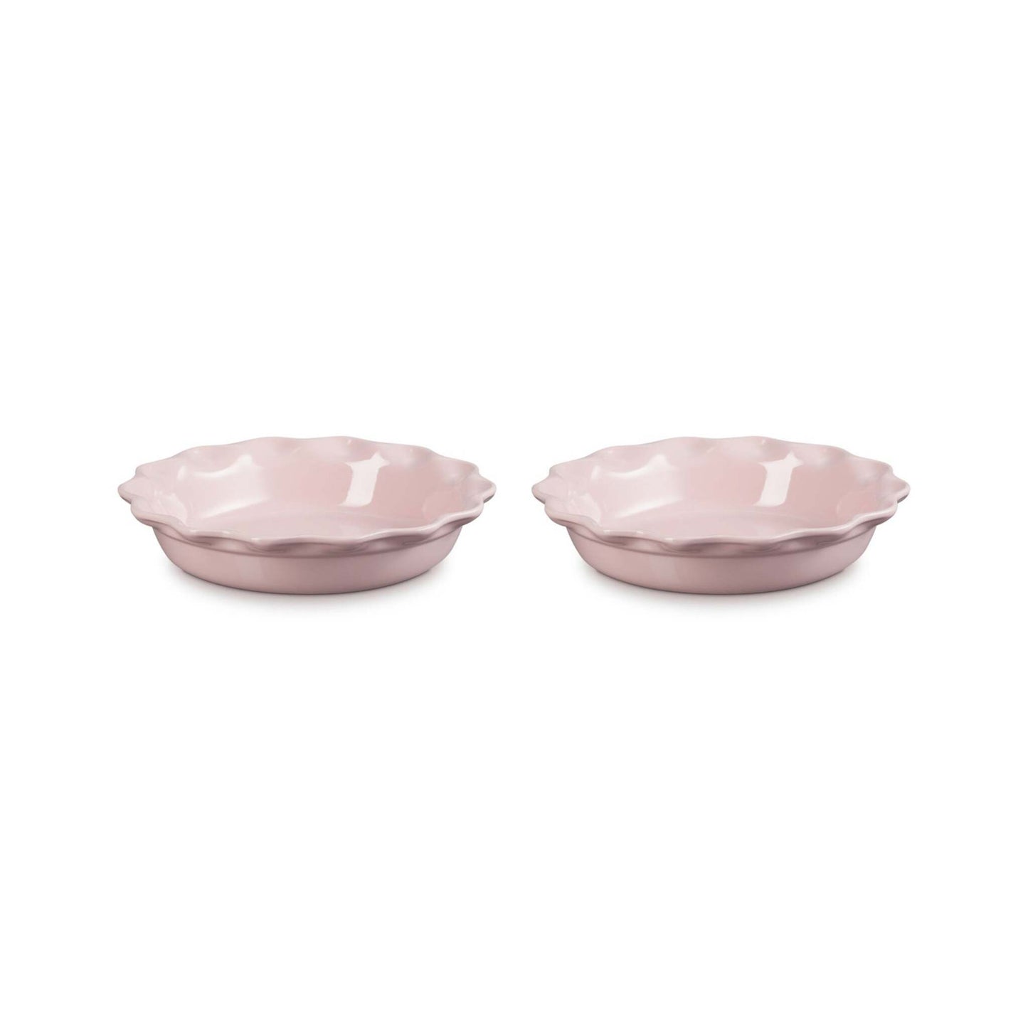 SET OF 2 HERITAGE PIE DISHES CHIFFON PINK