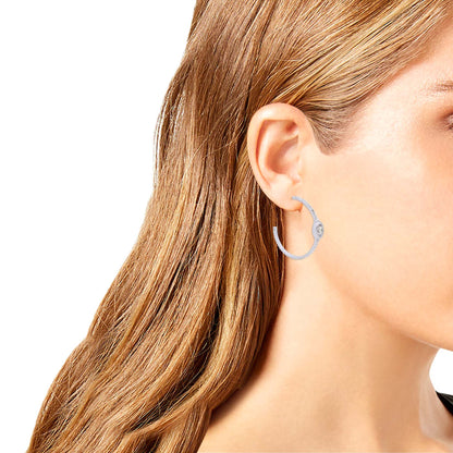 SIGNATURE LOGO PAVE HOOP EARRINGS