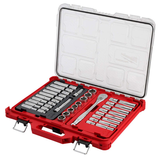 47PC 1/2" DRIVE RATCHET & SOCKET SET W/ PACKOUT LOW-PROFILE ORGANIZER