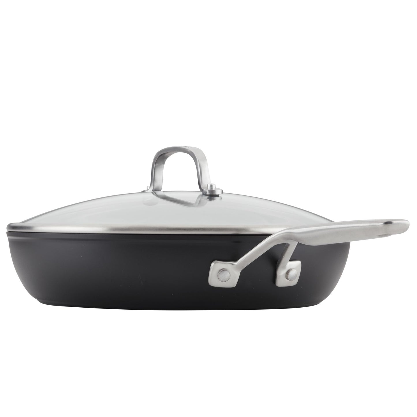 12.25" HARD-ANODIZED INDUCTION FRY PAN W/ LID