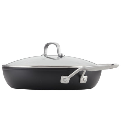 12.25" HARD-ANODIZED INDUCTION FRY PAN W/ LID