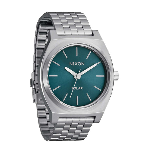 MEN'S TIME TELLER SOLAR STAINLESS STEEL WATCH, DUSTY