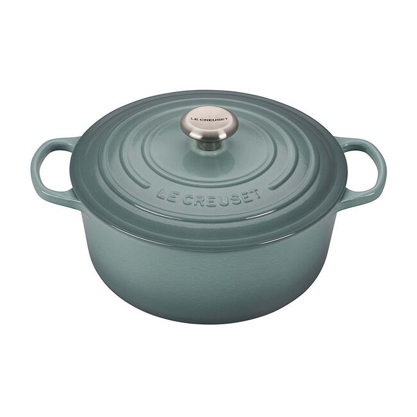 5.5QT SIGNATURE CAST IRON ROUND DUTCH OVEN SEA SALT