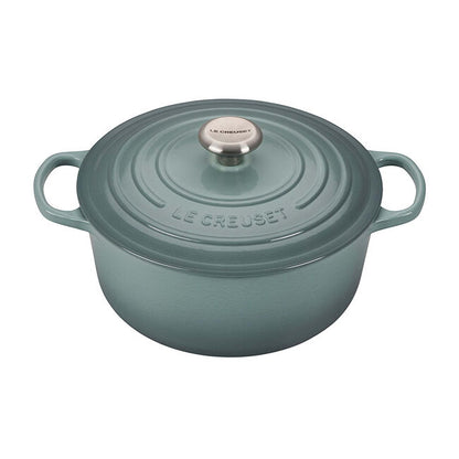 5.5QT SIGNATURE CAST IRON ROUND DUTCH OVEN SEA SALT