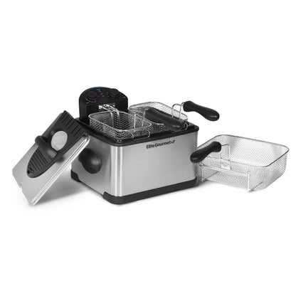 4QT DUAL BASKET STAINLESS STEEL DEEP FRYER