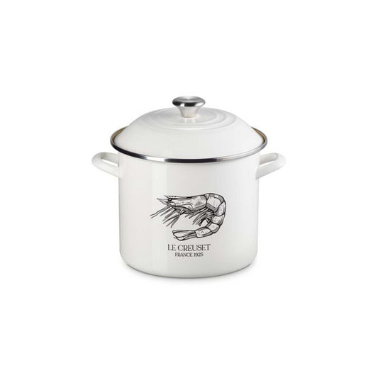 10QT ENAMEL ON STEEL COVERED SHRIMP STOCKPOT W/ LID