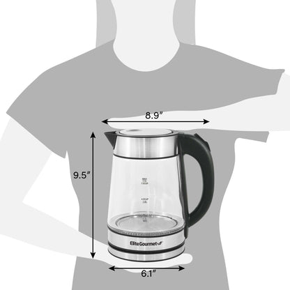 1.7L ELECTRIC CORDLESS GLASS WATER KETTLE