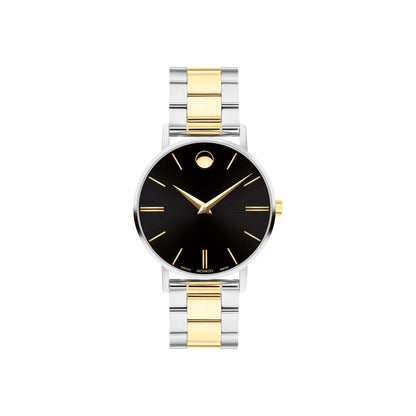 LADIES CORPORATE EXCLUSIVE TWO-TONE STAINLESS STEEL WATCH BLACK DIAL