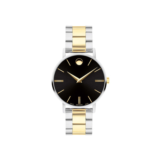 LADIES CORPORATE EXCLUSIVE TWO-TONE STAINLESS STEEL WATCH BLACK DIAL