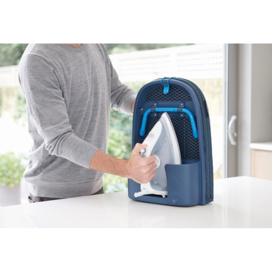POCKET PLUS FOLDING TABLE-TOP IRONING BOARD - (BLACK AND BLUE)