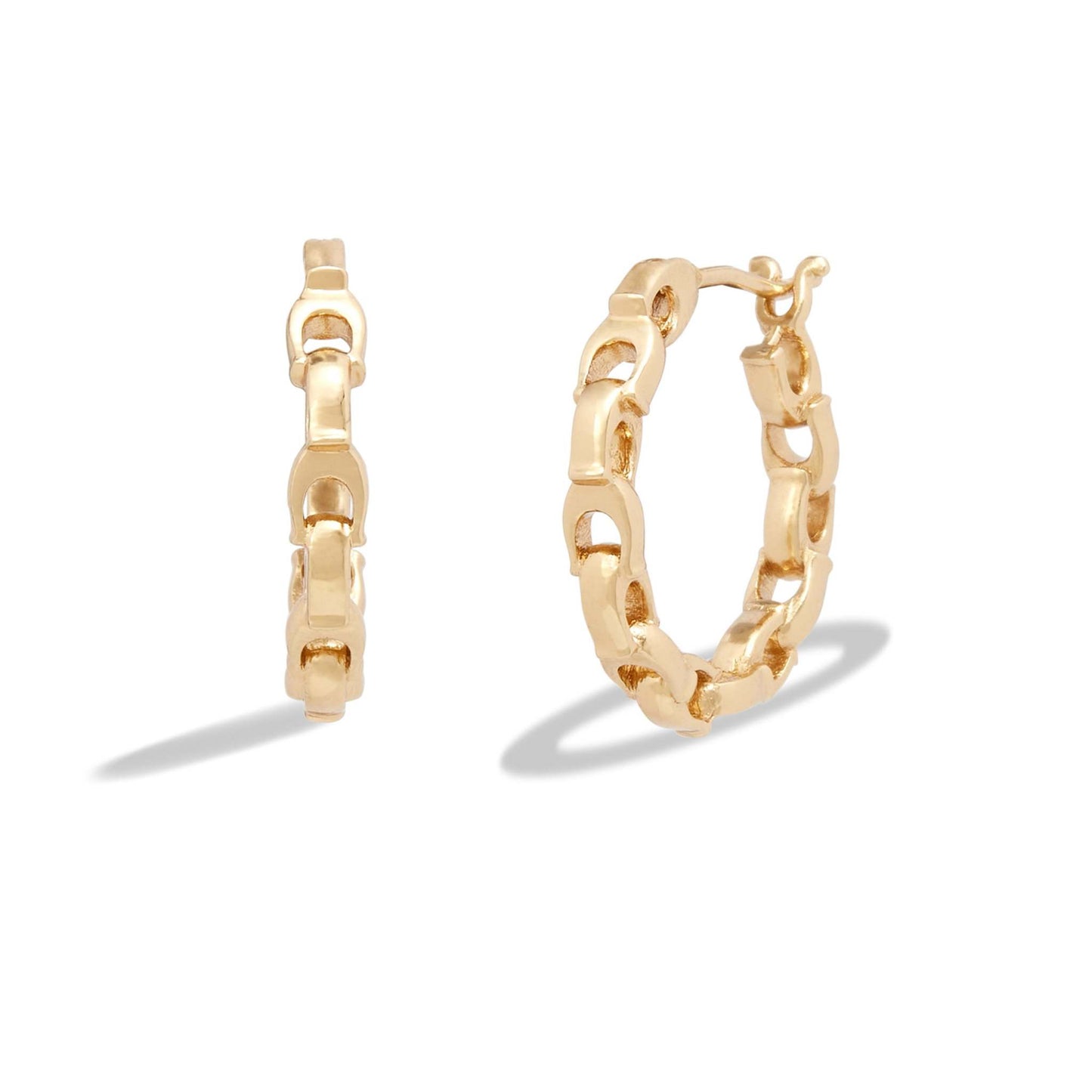 SMALL CHAIN HOOP EARRINGS