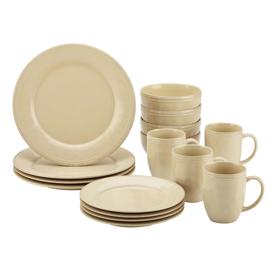 CUCINA 16PC STONEWARE DINNERWARE SET CREAM