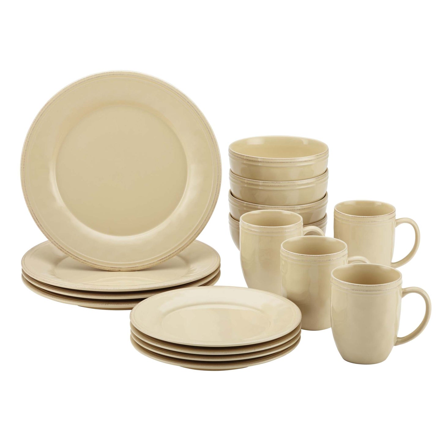 CUCINA 16PC STONEWARE DINNERWARE SET CREAM