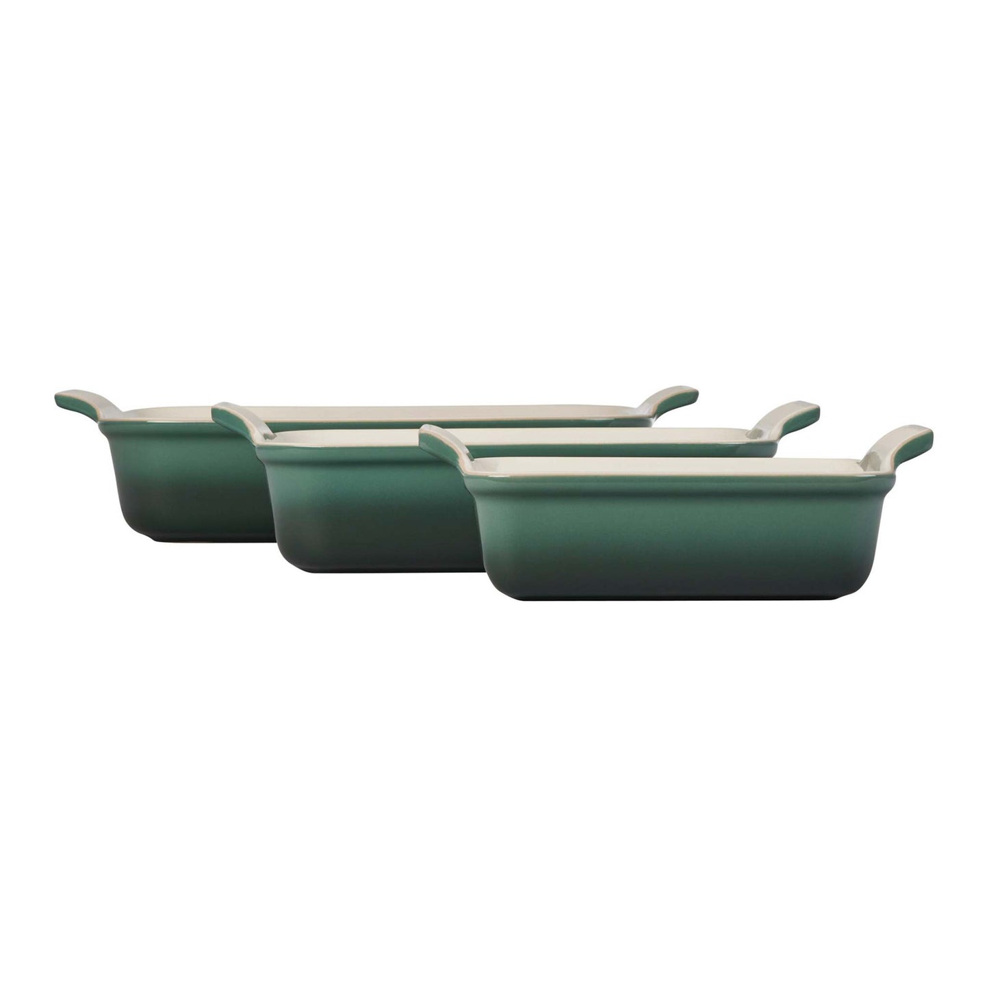 3PC HERITAGE STONEWARE RECTANGULAR BAKING DISH SET ARITCHAUT