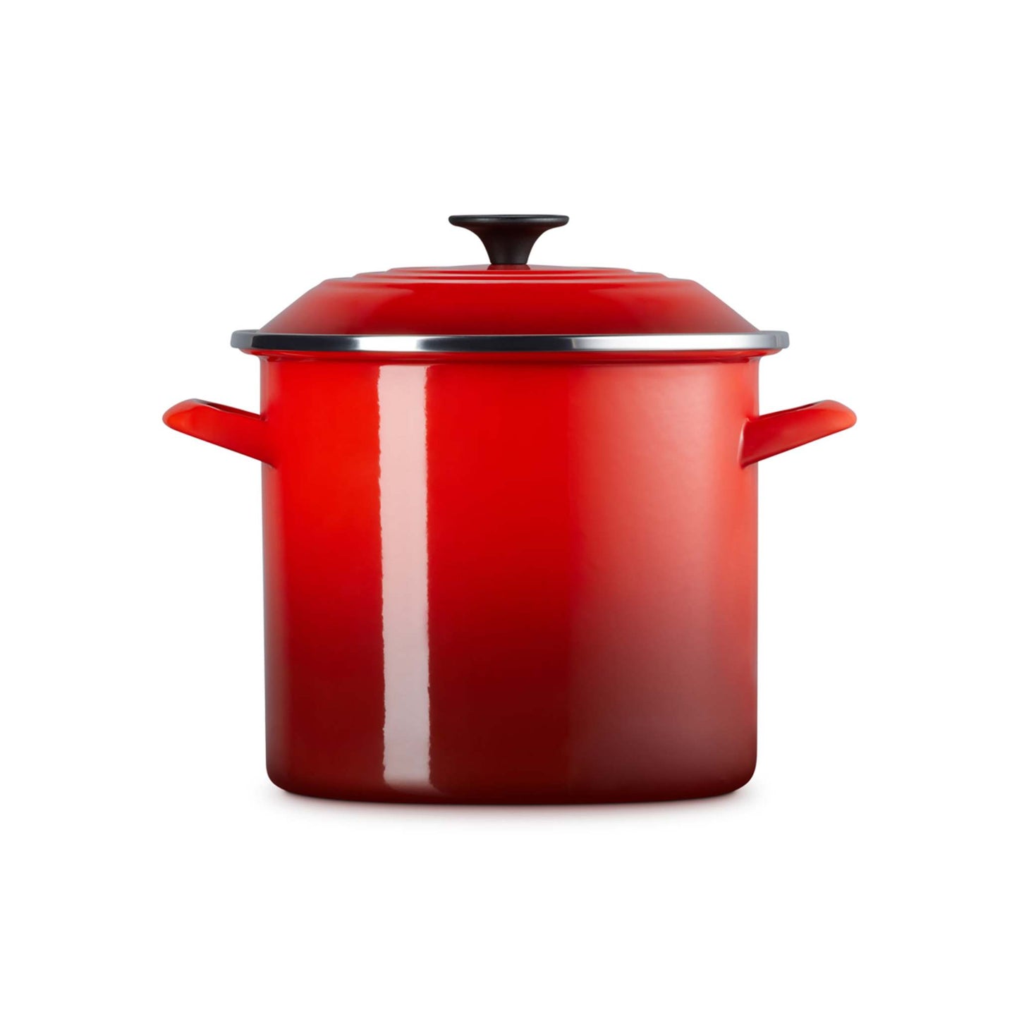 8QT ENAMEL ON STEEL COVERED STOCKPOT CERISE