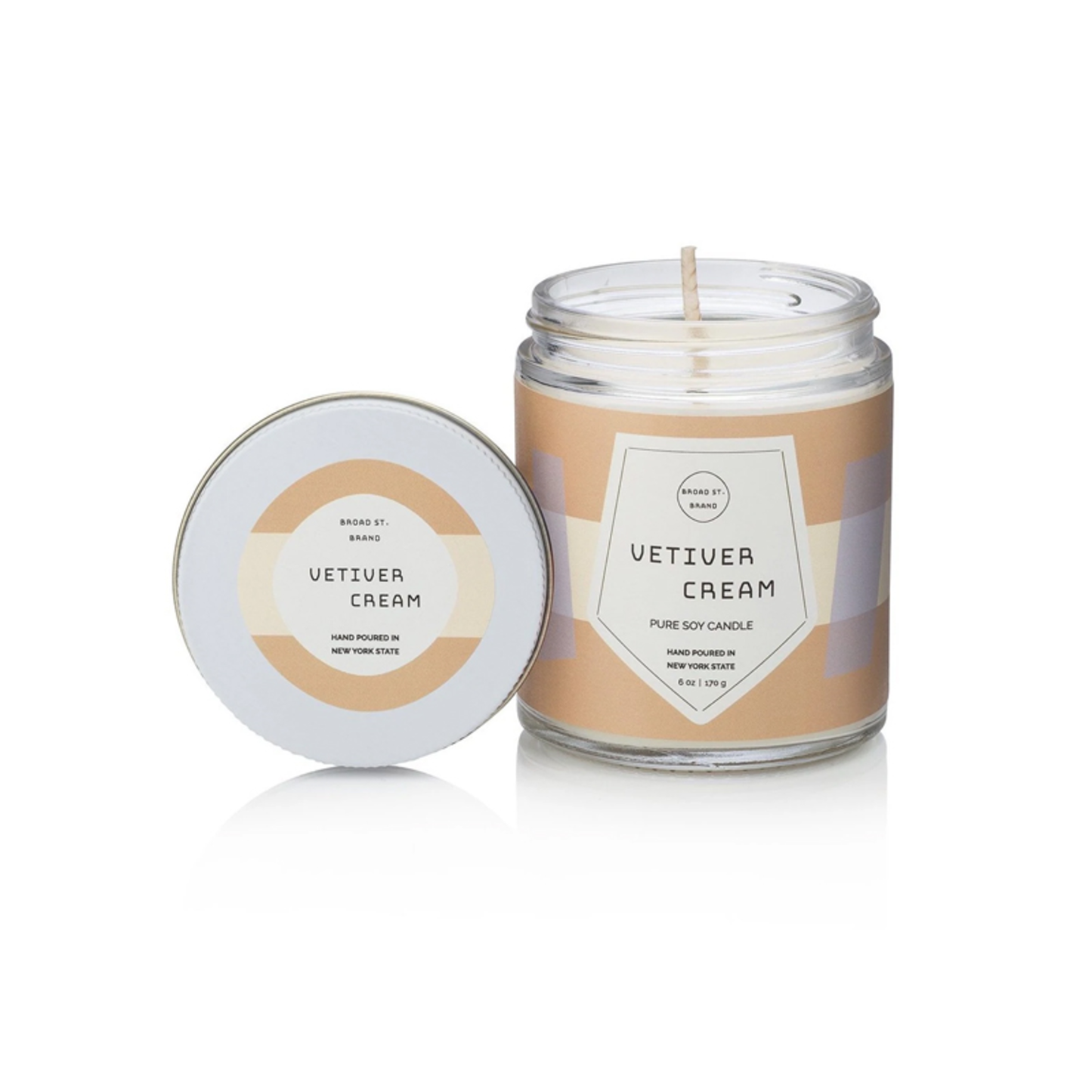 VETIVER CREAM SOY CANDLE - (6 OZ)