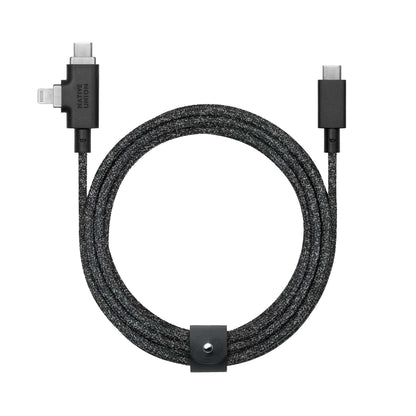 8 FT BELT CABLE DUO PRO USB-C TO LIGHTNING & USB-C COSMOS
