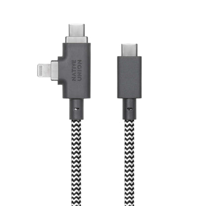 8 FT BELT CABLE DUO PRO USB-C TO LIGHTNING & USB-C ZEBRA