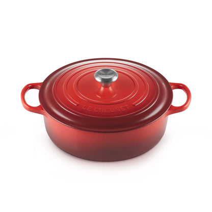 6.75QT SIGNATURE CAST IRON ROUND WIDE OVEN CERISE