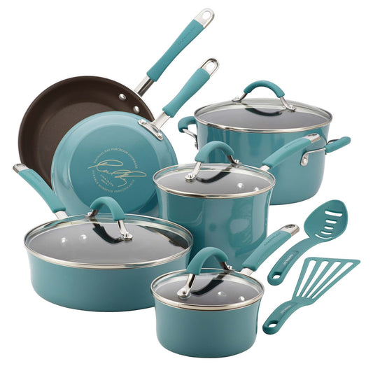 CUCINA 12PC HARD ENAMEL NONSTICK COOKWARE