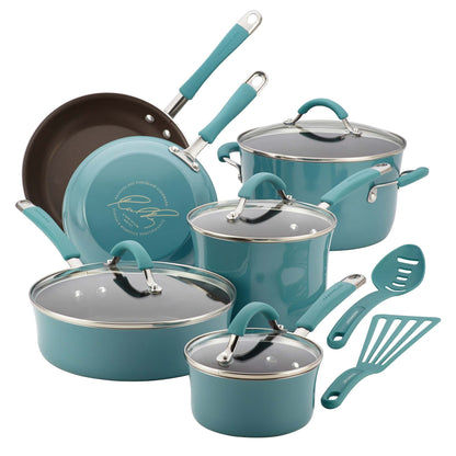 CUCINA 12PC HARD ENAMEL NONSTICK COOKWARE
