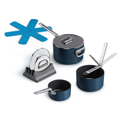 SPACE 6PC CERAMIC NONSTICK SPACE SAVING SAUCEPAN SET
