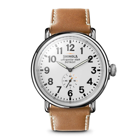 MENS' RUNWELL LARGO TAN LEATHER STRAP WATCH