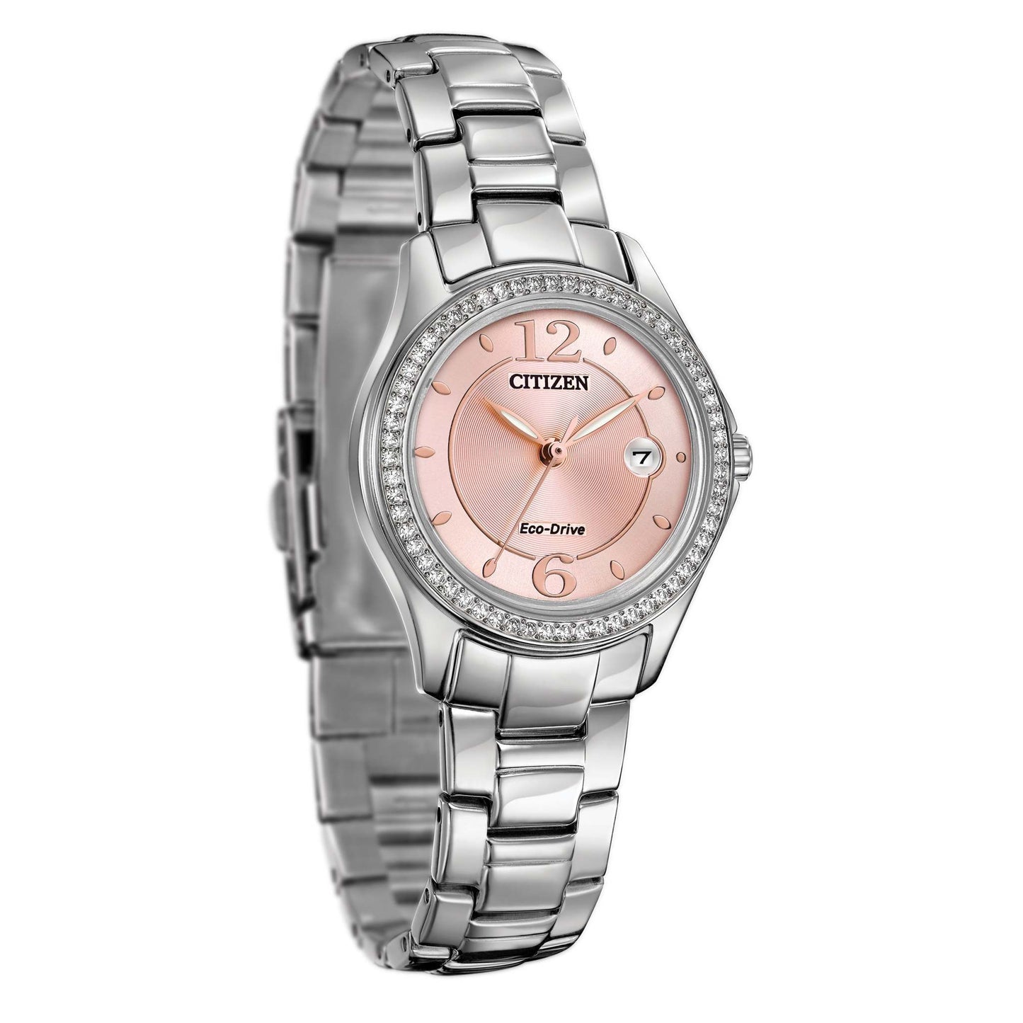 WOMENS SILHOUETTE SWAROVSKI CRYSTAL ECO-DRIVE WATCH
