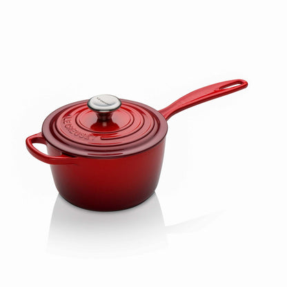 1.75QT SIGNATURE CAST IRON SAUCEPAN CERISE