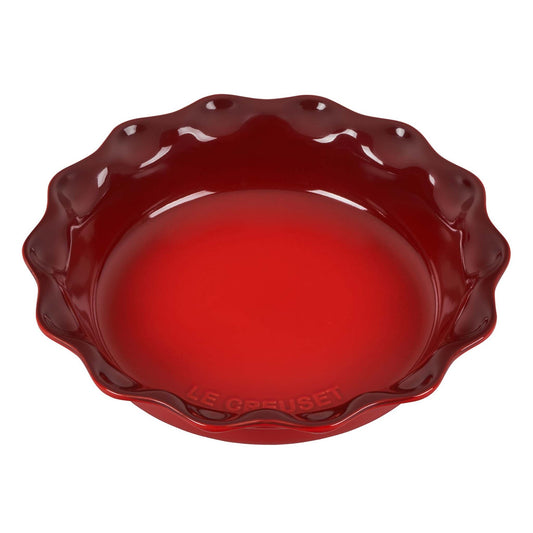 9" HERITAGE STONEWARE PIE DISH CERISE