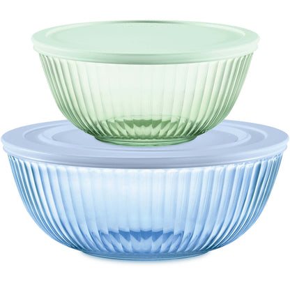 COLORS SCULPTED TINTED DREAMS 4PC LIDDED MIXING BOWL SET