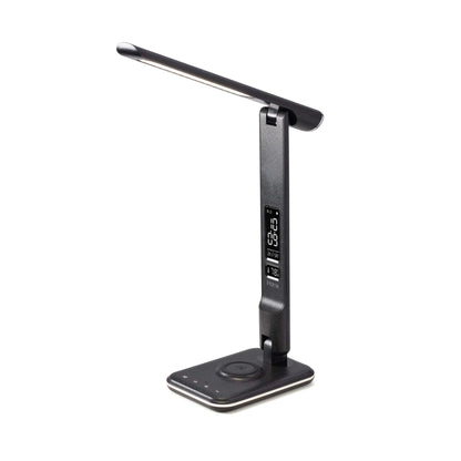 POWERLIGHT PRO+ FOLDABLE LED LAMP/ALARM CLOCK W/ USB & WIRELESS CHARGING